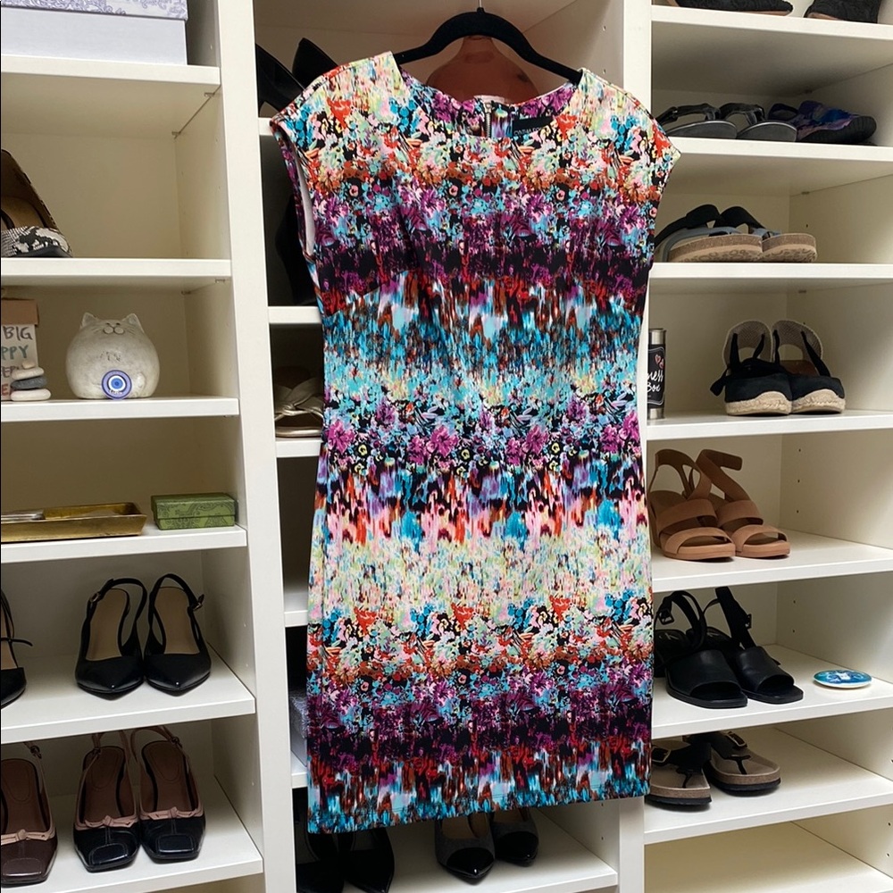 Cynthia Rowley Multi-Colour Sheath Midi Dress. Sleeveless. Size 8. Like NEW!
